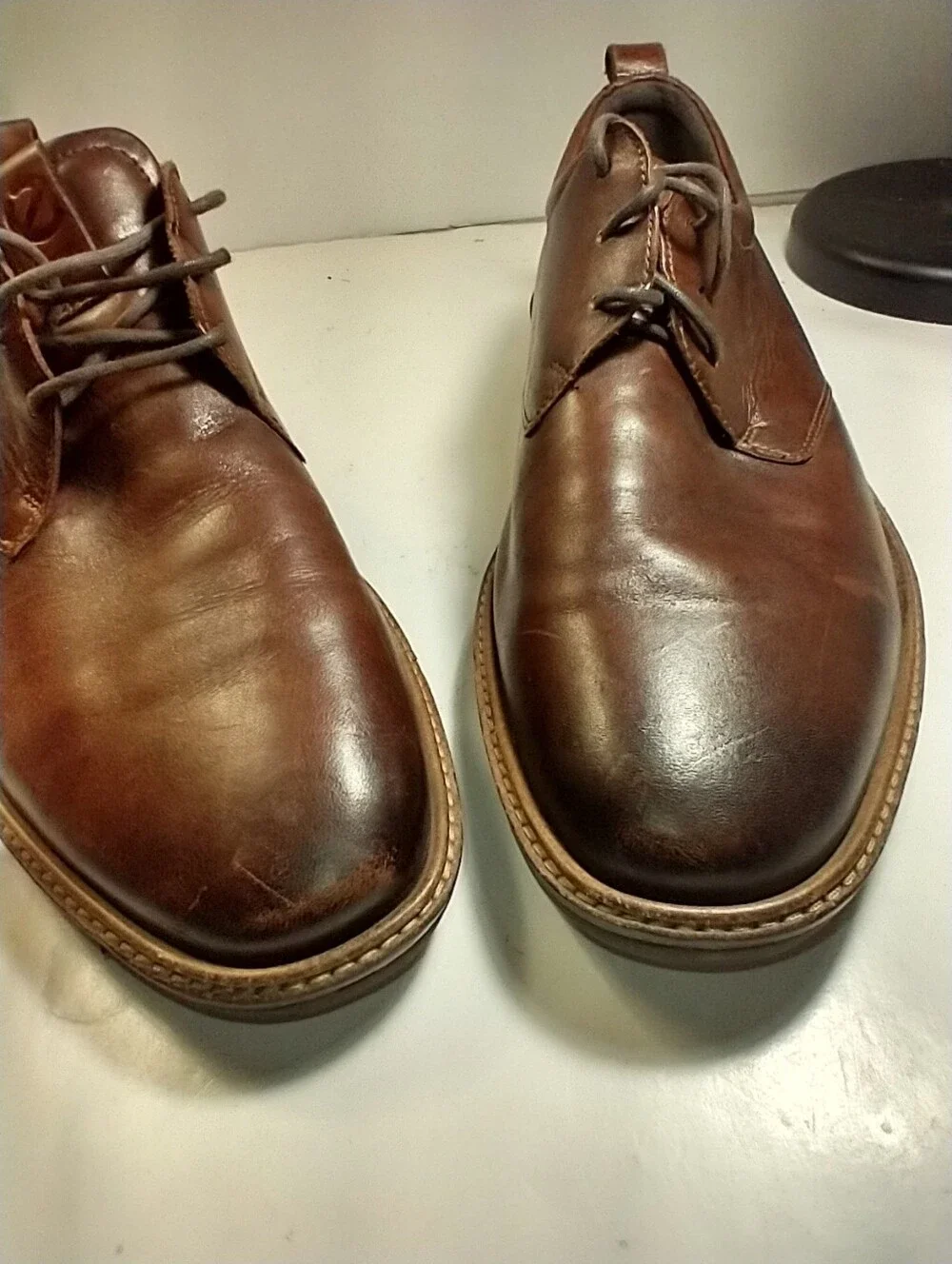 Ecco ST.1 Hybrid Plain Toe Oxford Brown Leather Shoes Men's sz 9(43).